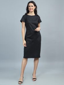 Black PinStripe Dress Short Sleeve