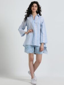 Flared Shirt with Side Slit