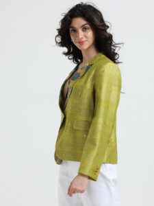 Pure Silk Printed Blazer